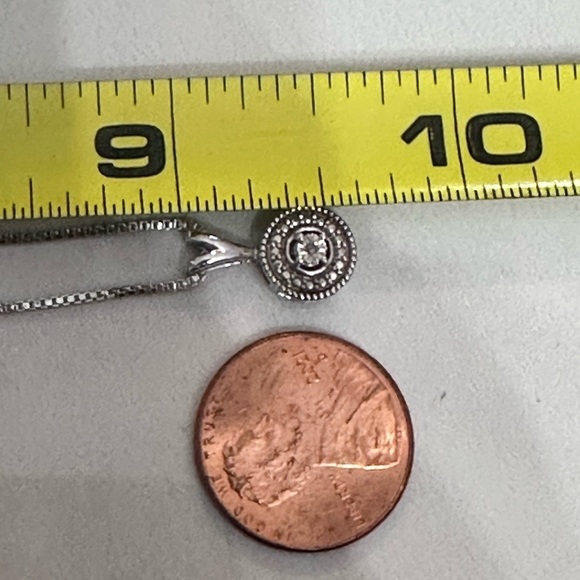 DIAMOND PENDANT NECKLACE STERLING SILVER 3396 B - Picture 7 of 11